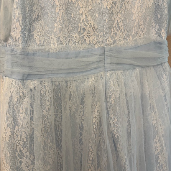 Women’s SHEIN size large long lace baby blue dress - Picture 7 of 10